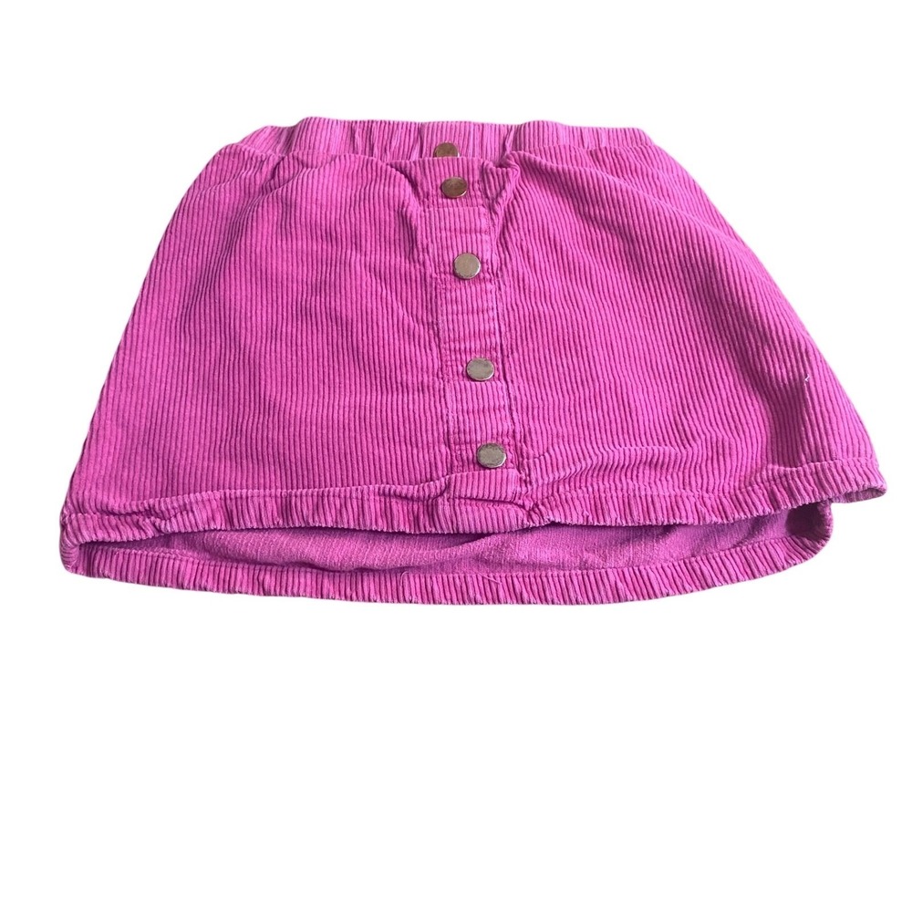 Isaac Mizrahi pink corduroy pull on button front girls skirt SIZE M